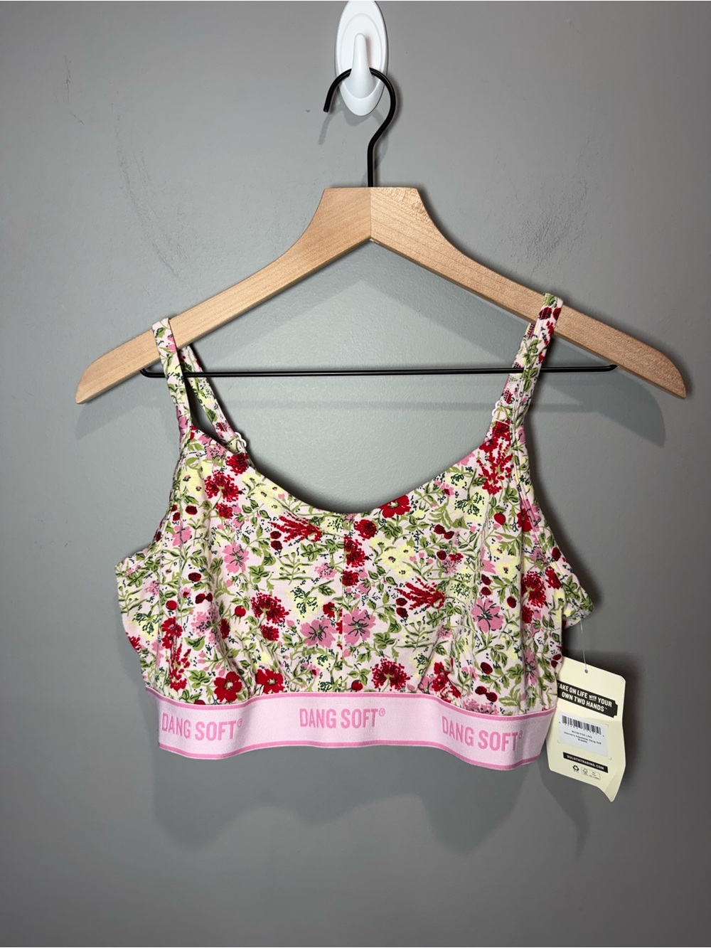 NWT Duluth Dang Soft Floral Low Impact Adjustable Bralette L